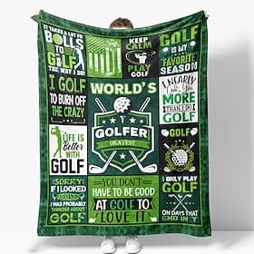 Independence Day Fleece Throw Blanket for Couch Gift Golf Classic Modern 3D Sofa Bed Decorative Warm Blanket Home Decor