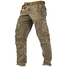 Men's Cargo Pants Cargo Trousers Work Pants Hiking Pants Straight Leg 8 Pocket Plain Wearable Moisture Wicking Full Length Outdoor Daily Camping Hiking Fashio