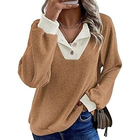 Women's Blouse Patchwork Solid Color Stylish Casual Long Sleeve Shirt Collar Regular Tops Daily Blue Black Green Khaki Gray Spring Fall Winter