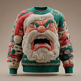 Ugly Christmas Sweater Men's Santa Claus 3D Print 3D Cartoon Pullover Sweater Jumper Knitwear Crewneck Casual Vacation Daily Festival 3D Print Keep Warm Long S