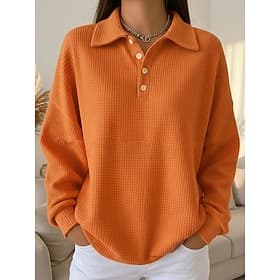 Women's Pullover Sweatshirt Active Sports Fashion Long Sleeve Square Neck Regular Tops White Red Orange Spring Fall Winter