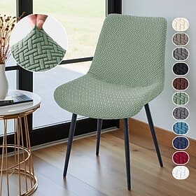 1pc Jacquard Dining Chair Slipcover, Stretch Chair Cover for Home, Kitchen, Banquet, or Wedding Use