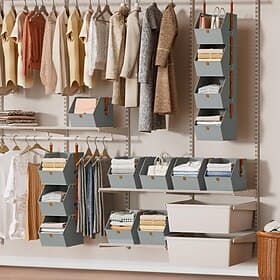 1/2-Piece Detachable 4-Tier Hanging Wardrobe Storage Basket Multi-Layer High-Capacity Clothing And Bag Organizer Divided Storage Foldable Wardrobe Accessory Su