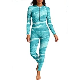 Damen Anti UV Shirt Ganzkörper-Bademode Diveskin-Anzug Farbverlauf Frontreißverschluss Bein in voller Länge Spandex UPF50 Schnelltrocknend Hohe Elastizität Lan