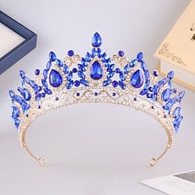 Crown Tiaras Hodepryd Legering Bryllup Bursdag Elegant søt stil Med Krystall Hodeplagg Hodeplagg