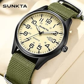 LIGE Gift for Women Men Quartz Watch Casual Waterproof Textile Strap Watch