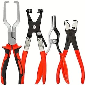 Juego de 4 alicates profesionales para abrazaderas de manguera, diseño ergonómico para un uso fácil y duradero, adecuado para automóviles, motocicletas, repara