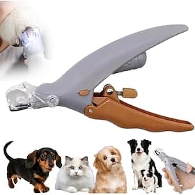 Coupe-ongles LED pour animaux de compagnie avec poignée ergonomique antidérapante - précision pour chats Coupe-ongles pour chien pour un toilettage sûr et faci