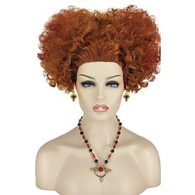 Perruques de cosplay Marron Bouclé Cheveux synthétiques Court Perruques Femmes Perruques Pour la fête