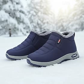 wasserdichte, warme Herrenstiefeletten mit Kunstfellfutter, leichte, rutschfeste Winterschuhe für Spaziergänge im Freien und den lässigen Alltag