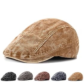 Herren Schiebermütze Ascot-Hut Zeitungsjungenmütze Schwarz Wein Kord Jacquard Mode Lässig Straße Täglich Einfach Verstellbar Sonnenschutz Atmungsaktiv