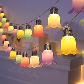 Lumières en Fil de Conte de Fées LED Jupe de Ballet 2m 10 LEDs 3m 20LEDs Fonctionnant sur Piles Convient pour Mariages Saint-Valentin Fête d'Anniversaire Décor