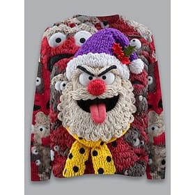 Ugly Sweater Christmas Women's Sweater Fashion Casual Graphic Crew Neck Knitted Long Sleeve Regular Tops Knit Work Red Fall Winter