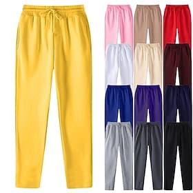Men's Sweatpants Joggers Straight Leg Sweatpants Drawstring Pocket Elastic Waist Plain Comfort Soft Daily Outdoor Going out Fashion Casual Black Yellow