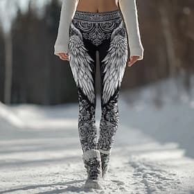 Women's Viking Leggings Vacation Vintage Ethnic Style Full Length High Waist Graphic Abstract 3D Print Comfort Quick Dry Breathability Stretchy Formal Outdoor