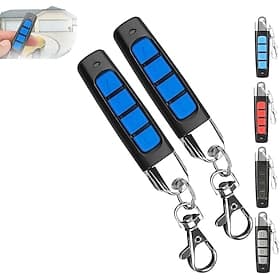2pcs of 433Mhz Remote Controls, 4-Channel Remote Control, Car Key Garage Door Opener, Universal Copy, Smart Home Garage Door Remote, Thumb Remote