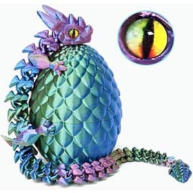 Easter 3D Printed Dragon Eggs with Dragon Inside, Easter Basket Essentials Stuffers, Mystery Crystal Dragon Easter Egg Fillers Toys, Articulated Fidget 3D Prin