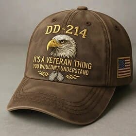DD-214-Veteranenmütze für Herren, digital bedruckte Militärmütze mit Weißkopfseeadler-Motiv, lässige, verstellbare Baseballkappe „Das ist Veteranensache", patr