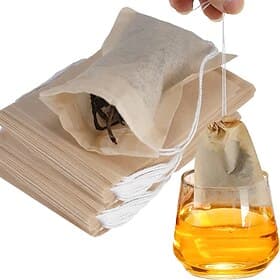100 Pcs Disposable Tea Filter Bags for Loose Tea Drawstring Empty Bag for Loose Leaf Tea with 100% Unbleached Paper