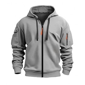 Men's Hoodie Full Zip Hoodie Zip Up Hoodie Blue Black Dark Green Khaki Light Grey Hooded Plain Zip Up Pocket Casual Daily Sports Outdoor Streetwear Designer B