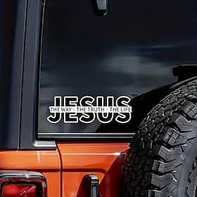 5 Stück Jesus – der Weg, die Wahrheit, das Leben – christliche Vinyl-Aufkleber, inspirierende Bibelvers-Aufkleber, wasserfest und abnehmbar, Glaubensaufkleber