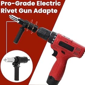 Adaptateur pour riveteuse électrique professionnelle, embout de rivetage pour perceuse sans fil avec 4 têtes de rivet (2,4 mm, 3,2 mm et 4,0 mm), outil d'inser