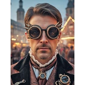 Occhiali steampunk in plastica multi-colore per uomo - accessorio vintage per cosplay cyberpunk e costume da maschera per carnevale