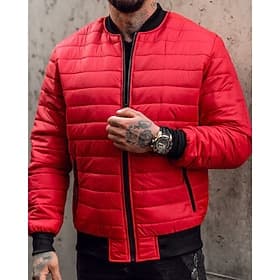 Herren Wintermantel Daunenjacke Tasche Polyester Urlaub Alltagskleidung Date Regulär Mode Lässig Bequem Thermowarm Herbst Winter Einfarbig Schwarz Rot Blau Arm