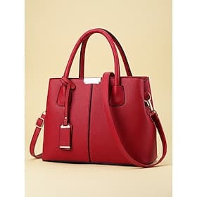 Damenhandtasche aus Kunstleder mit verstellbarem Riemen, in verschiedenen Farben und Tragevarianten erhältlich – perfekt für Arbeit, Freizeit und Alltag.