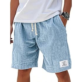 Voor heren Korte broek Zomer korte broeken Strandshorts Casual korte broek Trekkoord Elastische taille Effen Kleur Comfort Knielengte Dagelijks Buiten Streetwe