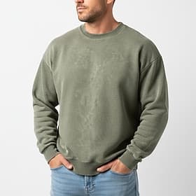 Men's Sweatshirt Pullover Hoodie Sweatshirt Black Purple Green Khaki Coffee Crew Neck Standing Collar Plain Oversized Casual Daily Sports Outdoor Vintage Stre