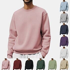 Hombre Sudadera Sudadera Con Capucha Pull-over Gris Claro Cuello Barco Plano De Gran Tamaño Casual Diario Deporte Ropa de calle Fresco Ropa deportiva Primavera