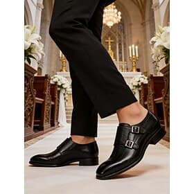 Men's Black Leather Oxford Shoes – Classic Lace-Up Design with Perforated Detailing, Ideal for Weddings, Business Meetings and Formal Occasions