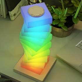 Selbstbaubare, drehbare LED-Leuchte mit Weiß- und Regenbogenlichtumschaltung, geeignet für Schreibtischlampen, Spieltische und Nachttische, ideales Geschenk