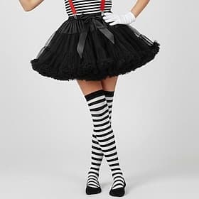 Costume élégant Jupe en tulle Jupe tutu Artiste Mime Clown mime Cirque Années 1950 Années 1980 Superposé Bouffi Adulte Femmes Halloween Carnaval Soirée Perform