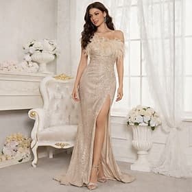 Années Folles Années 1920 Longueur au sol Robe Soirée de mariage enterrement de vie de garçon Sans manches Gatsby le Magnifique Invité au mariage Paillettes Pl