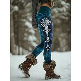 Femmes Leggings Vacances ancien Style Ethnique Longueur complète Taille haute Graphique Abstrait Impression 3D Séchage Rapide Respirabilité Doux Élastique Exté