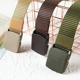 Non-Metallic Non-Magnetic Buckle Nylon Belt Tactical Military Nylon Belt Plastic Buckle Metal Free Webbing Canvas Belt for Outdoors