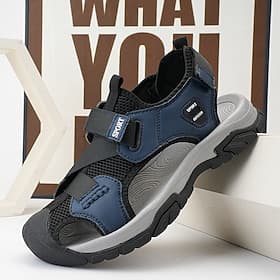 Marineblaue sportliche Herrensandalen – leicht und strapazierfähig mit Klettverschluss und verstellbarer Passform, perfekt für Outdoor-Abenteuer
