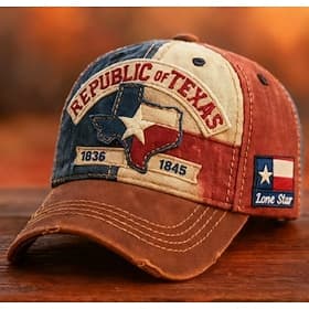 Lone Star Legacy Texas Republic Cap Republic of Texas Baseball Cap, Vintage Embroidered Hat,Distressed Lone Star Texas Flag Adjustable Retro Trucker Cap for Me