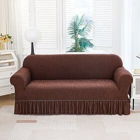 Skirt Hem Style Elastic Jacquard Fabric Stretch Sofa Cover Couch Cover Sectional L Shape Sofa Slipcover Corner Case for Living Room Sofa Protector Anti Slip Wa