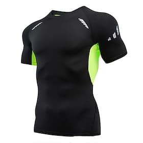 Men's Patchwork Running T-Shirt Compression Shirt Running Shirt Summer Short Sleeve Quick Dry Compression Moisture Wicking Gym Workout Active Training Exercise