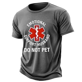 T-shirt homme en coton mélangé, style vintage délavé et usé, avec un message de soutien émotionnel et un motif d'étoile médicale. Tailles M, L, XL, XXL, XXXL.