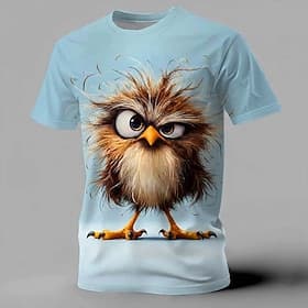 Homme Animal Drôle T-shirt Manche Courte T-shirt Impression 3D Col ras du cou Chemise Exagéré Designer Soirée Fête Bleu Jaune Violet Été Printemps Vêtement Ten