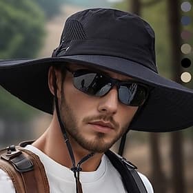 Cappello da sole Cappello a secchiello Cappello Boonie Impermeabile Protezione UV Estate Primavera Coulisse Ampia tesa Per uomo Pesca Attività