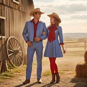 Couples Costume de Carnaval Bruno Gaga Costume de cosplay Tenues Cosplay Adulte Homme Femmes Halloween Carnaval Soirée Performance Scène Déguisements d'Hallowe