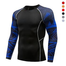 Men's Compression Shirt Athletic Shirt Gym Shirt Fitness Shirt Spring Fall Long Sleeve Casual Athleisure Spandex Quick Dry High Stretch Breathable Gym Workout