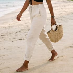 Femmes Pantalons en Lin Pantalons Pantalon d'été Pantalons de Plage Vacances Mode Décontracté Quotidien Longueur complète Taille haute Uni Avec Poches Concepti