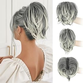 Chignons Chignon Queue de cheval avec griffe Cheveux synthétiques Pièce de cheveux Extension des cheveux Lisse Quotidien Soirée Soirée Fête Noir naturel #1B B