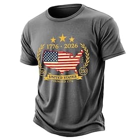 Herren 250. Jubiläums Patriotische 1776 2026 Grafik T-Shirt Sommer Straßenoberteil